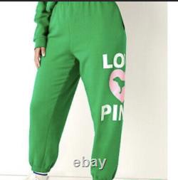 VS Pink Happy Camper Green hoodie & joggers size xl