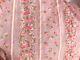 Vtg Flocked Floral Fabric Pink White Green Flowers Last Lot 4 Yards X 44