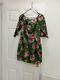 Valantino Red Floral Pink And Green Dress Worn Once Size 10