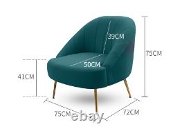 Velvet Corner Back Occasional Accent Chair Lounge Tub Sofa Armchair 19004