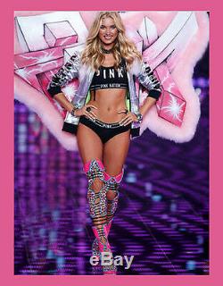 Victoria's Secret PINK Fashion Show 2014 Silver Jacket Hoodie Bling Neon Green