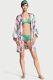Victoria's Secret Pink & Green Tropical Silk Lace Kimono Set Size Xl Brand New