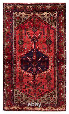 Vintage Bordered Hand-Knotted Area Rug 3'8 x 6'3 Traditional Wool Carpet