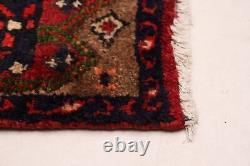 Vintage Bordered Hand-Knotted Area Rug 3'8 x 6'3 Traditional Wool Carpet