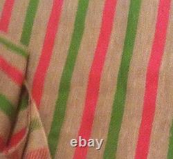 Vintage Fabric 5 yards Moygashel Spring Green/Pink Stripe Ex. Cond