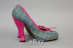Vivienne Westwood Womens Pink and Green Tartan Shoes, Size 38, UK 5