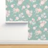 Wallpaper Roll Mint Blush Gold Floral Big Pink Green Teal 24in X 27ft