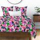 Watercolor Pink And Green Floral Coral Abstract Sateen Duvet Cover By Roostery