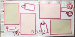 Wedding Anniversary Scrapbook Album 12 by 12, green pink, Ready for 4 by 6 pics