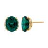 Welry Oval Stud Earrings With Diamond Accents In Gold