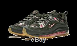 Women's Nike Air Max 98 CAMO GREEN FLORAL BLACK PRINT PINK AQ6468-300 sz 6 7 8.5