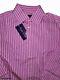 Womens Sz 8 Ralph Lauren Purple Label Hot Pink White Stripe Dress Shirt Button