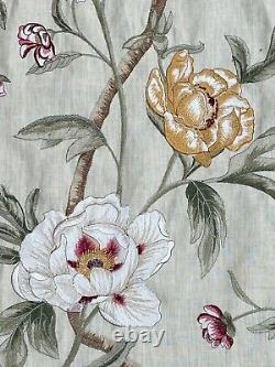 ZOFFANY EMBROIDERY CURTAIN FABRIC DESIGN Flowering Tree 3.6 METRES PINK/GREEN