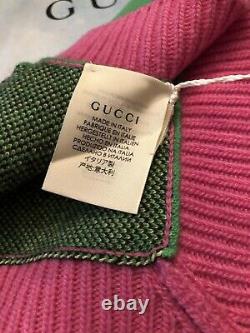 100% Authentique Gucci Vert Et Rose Mystique Couverture De Laine De Chat Bébé Lancer 500 $ + Taxes