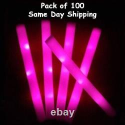 100 bâtons en mousse souple avec LED lumineuses pour soirée éclatante avec 3 modes.