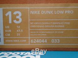 2003 Nike Sb Dunk Low Pro Twisted Prep Gris Vert Diamant Rose 624044-033 New 13