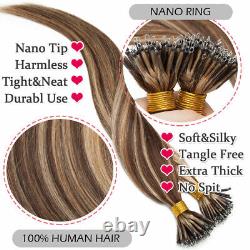 200G Liquidation Nano Ring Extensions de cheveux 100% humains Remy avec boucles micro-perles et pointe en I