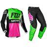 2020 Fox Racing 180 Motocross Mx Pantalons Vélo Kit Jersey Fyce Mul Vert / Rose