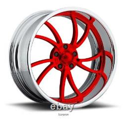 20 Pro Billet Wheels Rims Scorpion 5 Forged Candy Red Line Spécialités