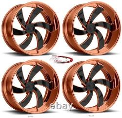 26 Pro Wheels Rims Rose Gold Sicario 6 Twisted Mags Forged Billet Line Aluminium