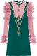 4,8k $ Mini-robe En Mélange De Laine Vert Et Rose À Ornements Gucci Pearls Xl New + Tags