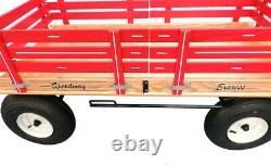 4' Wagon Avec Main Brake 48 X 241⁄2 Red Pink Green Blue Amish Garden Cart USA