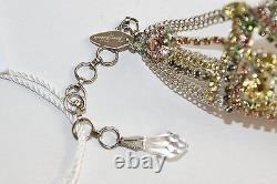 500 $ Nouveau Jenny Packham Onda Bracelet II Jaune Vert Rose Crystals Sweet Sweetie