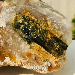 658g Raw Rose Vert Tourmaline Quartz Cristal Gemme Rough Mineral Specimen