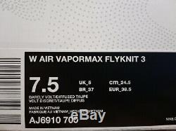 7.5 L'air Des Femmes Nike Flyknit Vapormax 3 Sucre Rose Vert Fonctionnement Aj6910 700