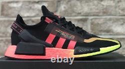 Adidas Nmd R1 V2 Chaussures Noir / Rose / Vert Fy5918 Nouveau Hommes Nmd R1