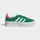 Adidas Originals Gazelle Bold Ig3136 Chaussures Vertes Semelle En Caoutchouc Blanche Et Rose