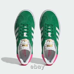 Adidas Originals GAZELLE BOLD IG3136 Chaussures Vertes Semelle en Caoutchouc Blanche et Rose