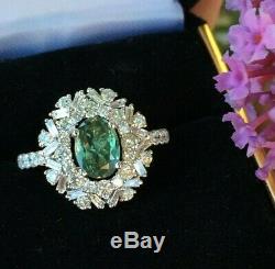 Bague En Flocon De Neige Avec Diamant De Alexandrite Verte Et Rose Certifiée Gia De 3,68 Ct En Or 18k