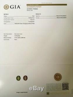 Bague En Flocon De Neige Avec Diamant De Alexandrite Verte Et Rose Certifiée Gia De 3,68 Ct En Or 18k