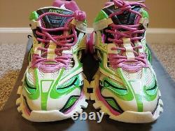 Balenciaga Men’s Track 2 Runners Green/white/pink, Taille 11 (44 Eur)