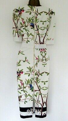 Bnwot Ted Baker Robe Taille Tb 3 (uk 12) Evrely Pink Green Cream Lined