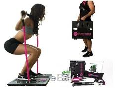Bodyboss 2.0 Workout Portable Home Gym Full Package + Bandes De Résistance Rose