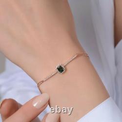 Bracelet En Chaîne Émeraude 2.0ct, Bracelet En Émeraude Taille Émeraude Et Diamant