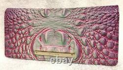 Brahmin Melbourne Ady Slim Bifold Wallet Clutch Julep Rose Violet Vert T.n.-o. Rare