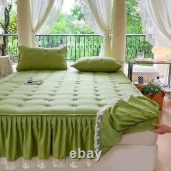 Chambre de filles rose - Jupe de lit en dentelle avec drap-housse élastique (taie d'oreiller à commander)