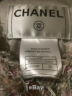 Chanel 05p Les Plus Recherchés Lesage Tweed Rose Vert Franges Veste Fr38 7k $