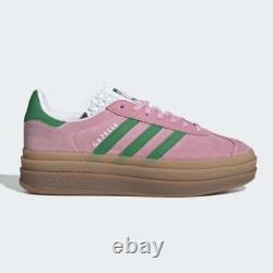 Chaussures Adidas Gazelle Bold pour femmes 'True Pink/Green' IE0420 Expédition accélérée