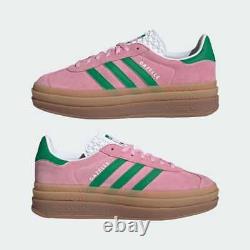 Chaussures de sport Adidas Originals Gazelle Bold rose et vert pour femmes, taille IE0420