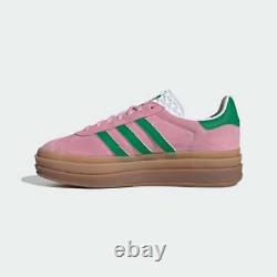 Chaussures de sport Adidas Originals Gazelle Bold rose et vert pour femmes, taille IE0420