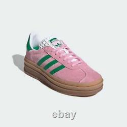 Chaussures de sport Adidas Originals Gazelle Bold rose et vert pour femmes, taille IE0420