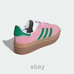 Chaussures de sport Adidas Originals Gazelle Bold rose et vert pour femmes, taille IE0420