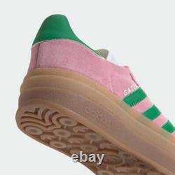 Chaussures de sport Adidas Originals Gazelle Bold rose et vert pour femmes, taille IE0420