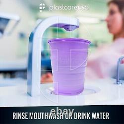 Cinq tasses à rincer la bouche jetables en plastique pour patients dentaires (Choisir couleur/quantité)