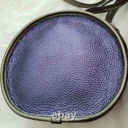 Coach Cante En Cuir Crossbody Bag/purse Metallic Purple, Vert, Rose & Pewter