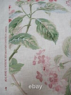 Colefax & Fowler Curtain Fabric’eloise Pink/green' 8 Mètres 100% Lin